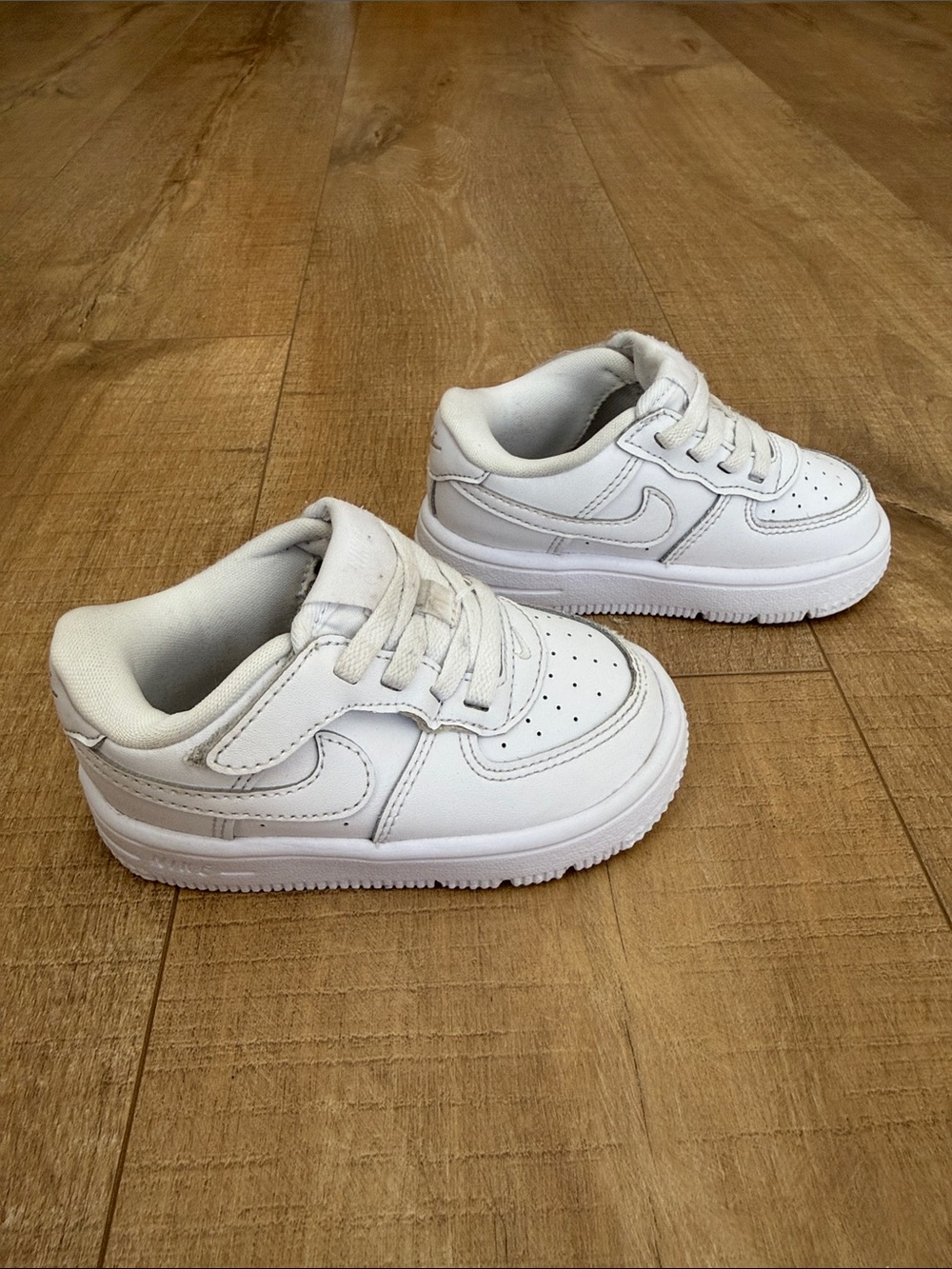 Toddler White Nike Air Force One Athletic Sneakers - Classic Casual Shoes